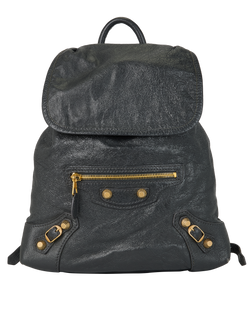 City Backpack, Leather, Grey, 002123, M/DB, 2*